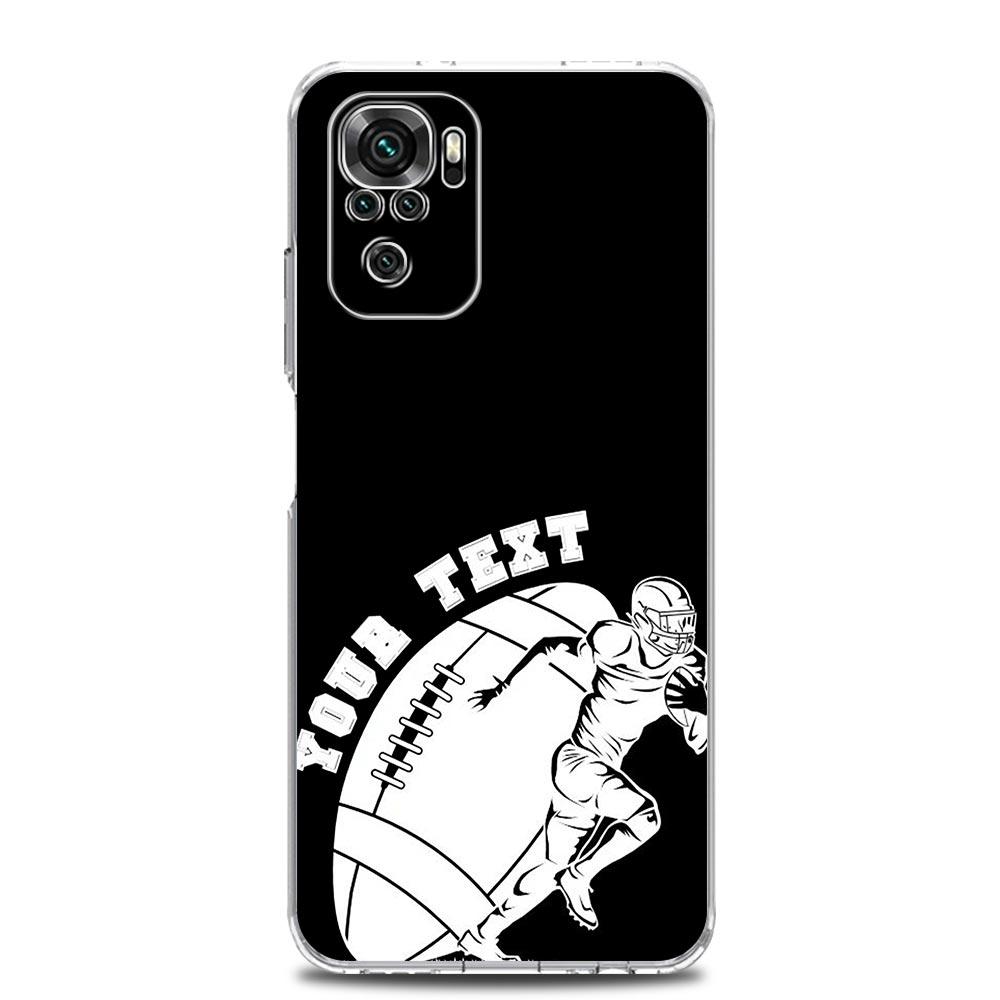 Phone Case For Xiaomi Redmi Note 13 12 5G 9S 9 8 10 11 Pro Plus 4G 9T 13C 12C 10C 9C 9A 7 Clear Cover Rugby Ball
