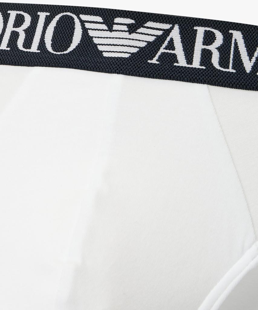 EMPORIO ARMANI UNDERWEAR Мужские хлопковые трусы с текстурированной резинкой_Белый 0816111155