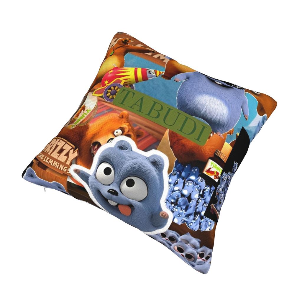 Decorative Pillow Covers Grizzy and The Lemmings Cartoon Merch Bed  Throw Pillow Case Cover Square Multi-Size