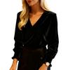 Women's Fashionable And Casual Stand-up Collar Long-sleeved Top