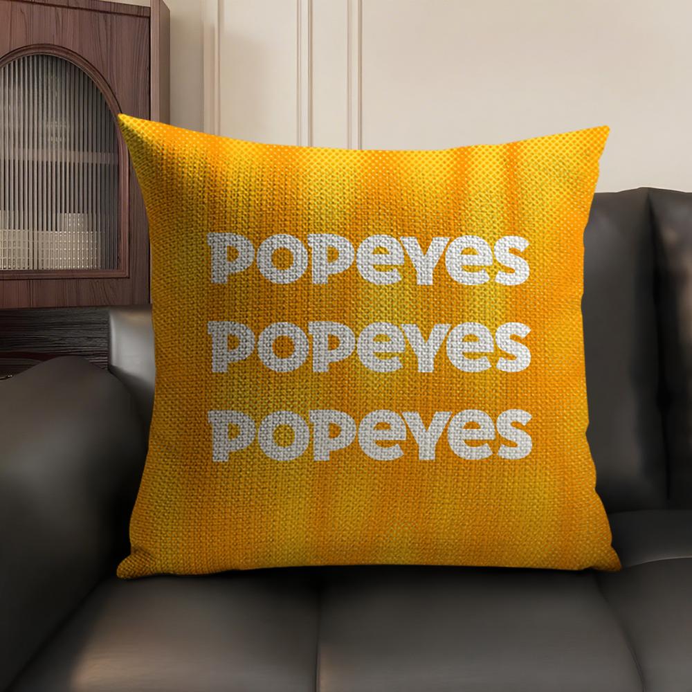 Подушка с принтом Жареная курица P-Popeyes Летняя дышащая льняная органическая ткань Двусторонняя печать Чехол для диванной подушки Домашний декор