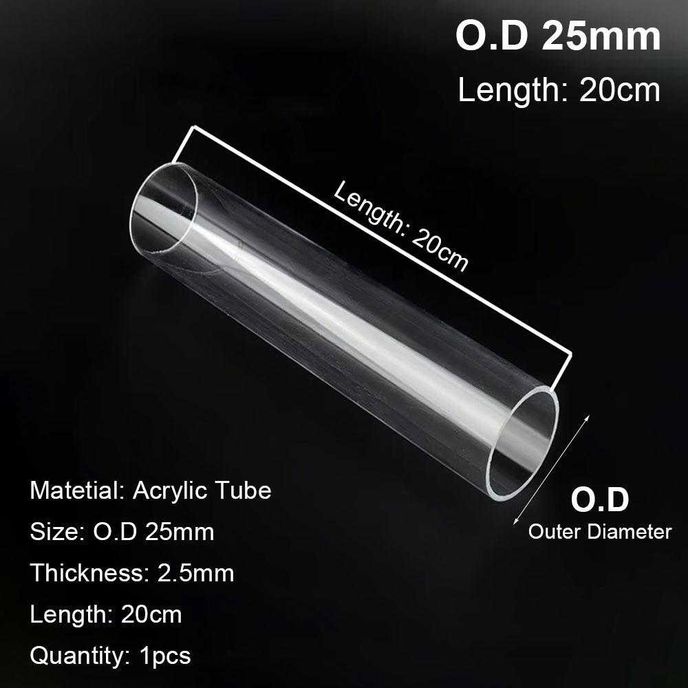 1Pcs O.D 16/20/25/32/40/50mm Acrylic Tube Clear Transparent Pipe Fittings  Aquarium Supplies