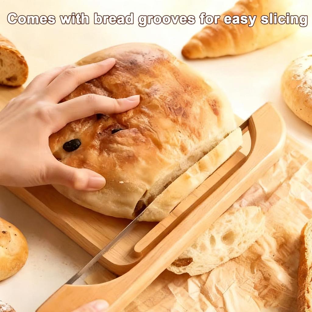 Хлеборезка Двусторонняя Пила-лучок для бейглов Резак для хлеба и Деревянный набор хлебной доски для Тоста Торта Багетов Завтрака Кондитеров