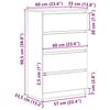 Modern foyer side cabinet, corner drawer storage cabinet, sofa side cabinet, 60x35x98.5 cm