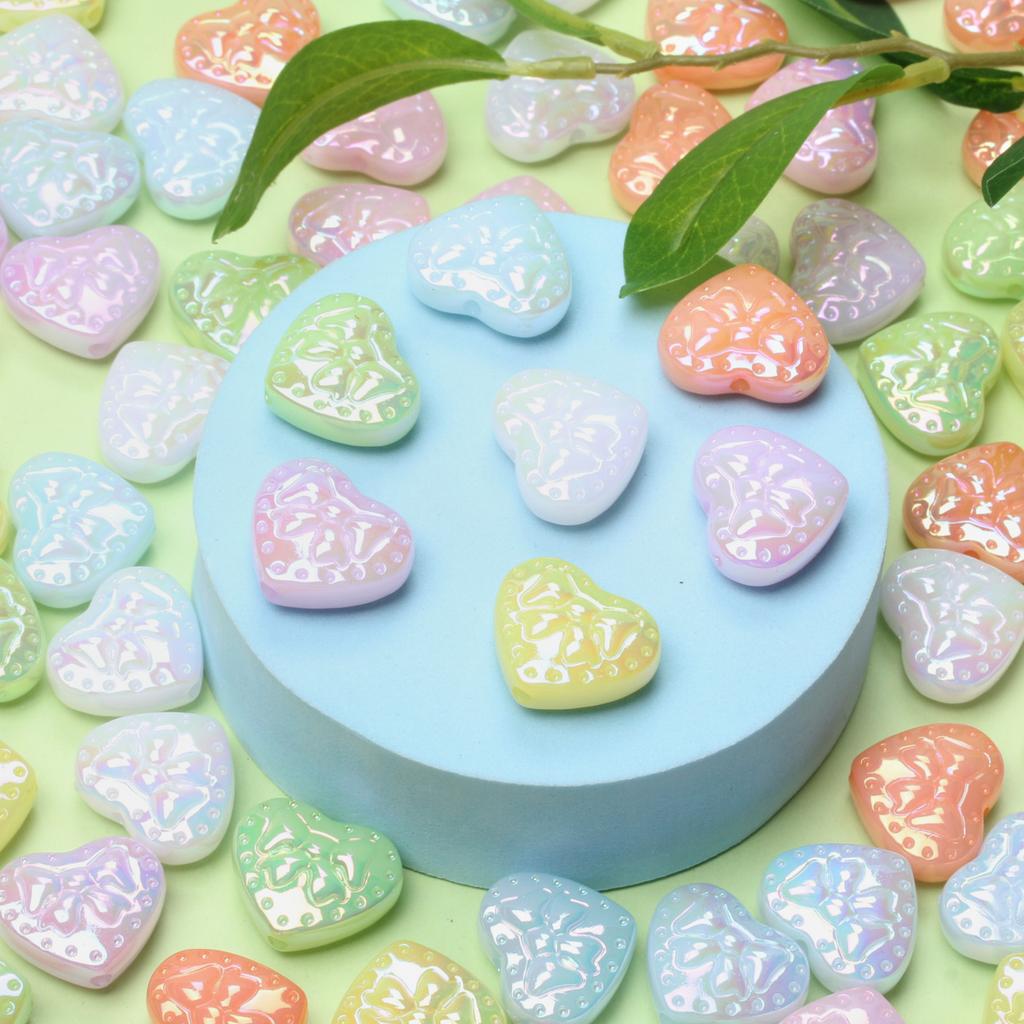 DIY аксессуары модные разделительные бусины бусины в форме сердца креативный материал ручной работы 25*21,2 мм 10 шт для ожерелья серьги конфетный цвет акрил