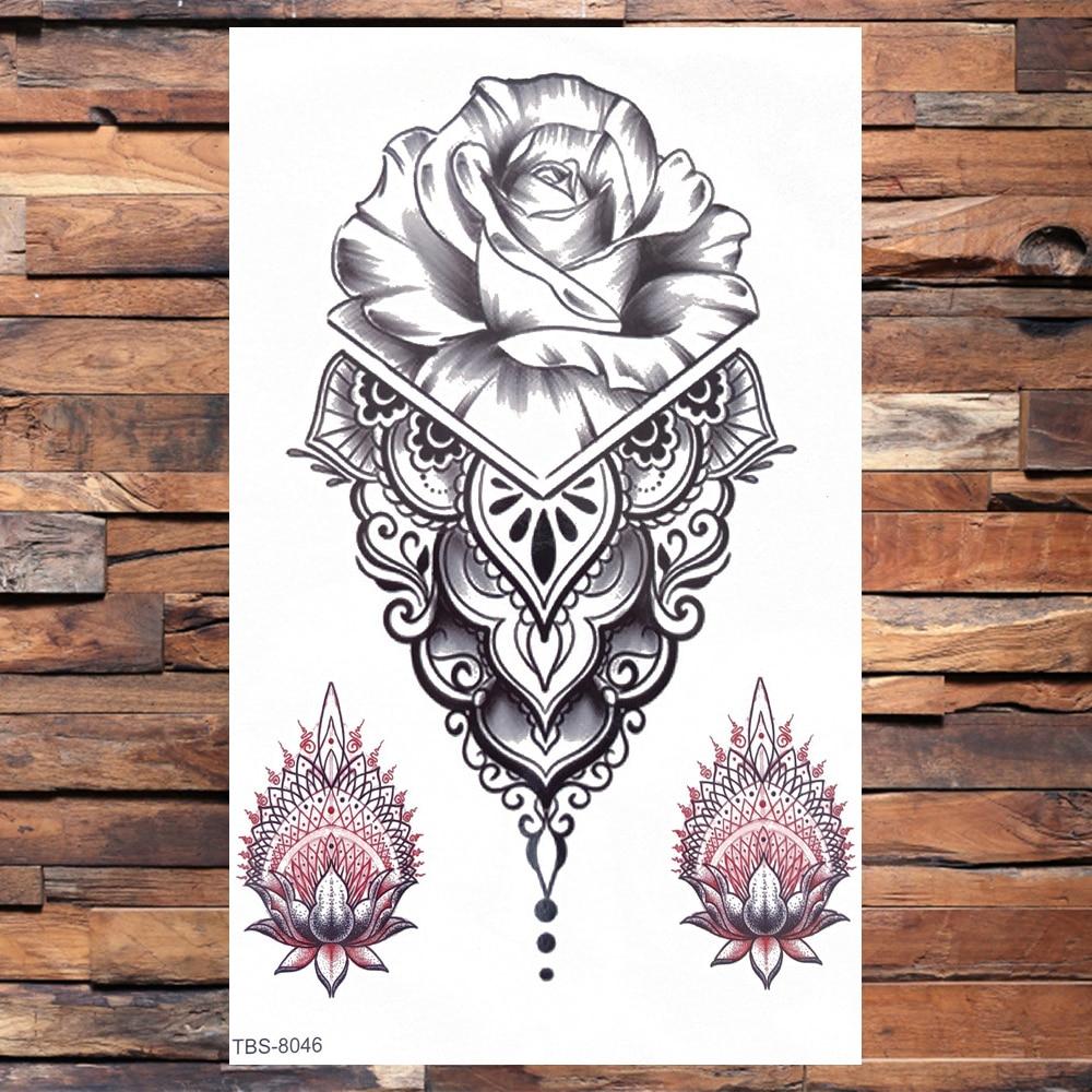 Realistic Dragons Fake Temporary Tattoo For Men Women Tribe Tigers Tattoos Stickers Spray Wolf Flowers Waterproof Tatoo Body Art