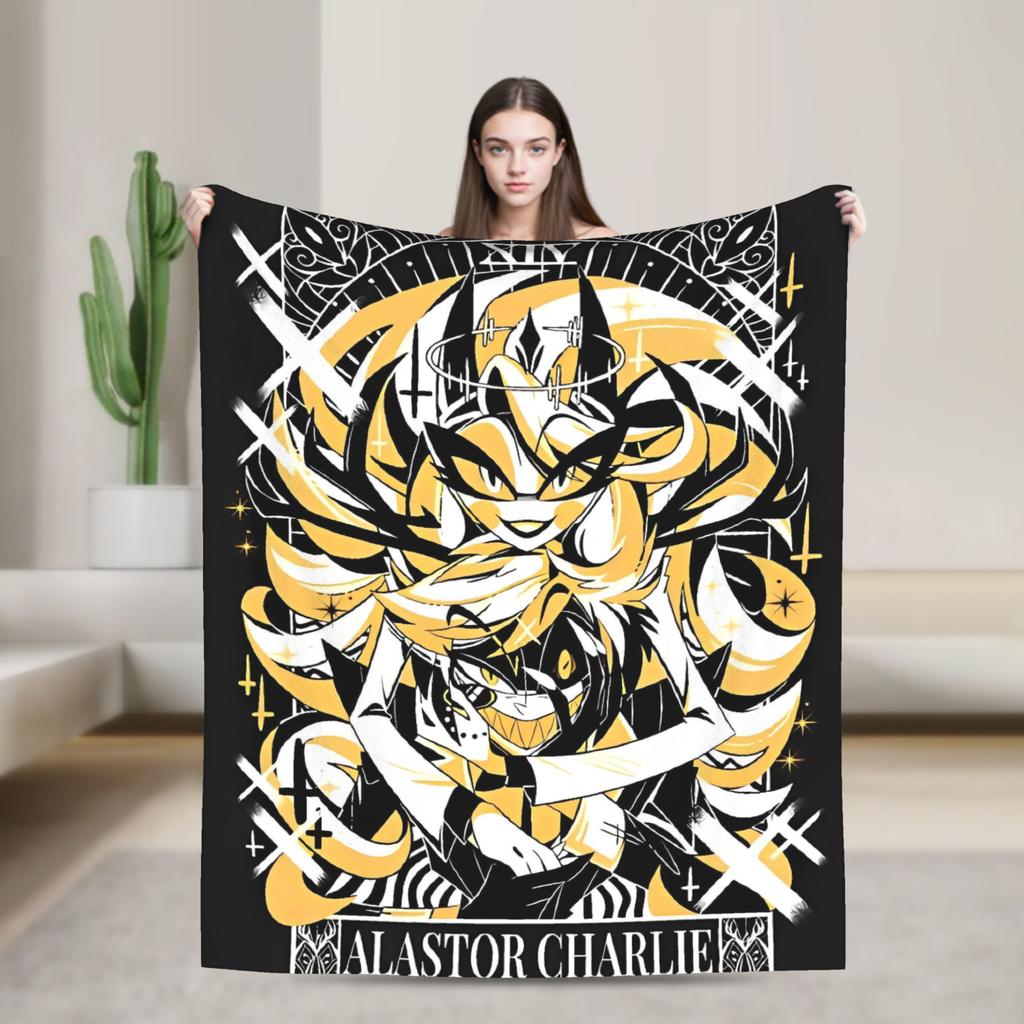 VOX H-Hazbin Hotel Аластор Игровые Фланелевые Одеяла Супер Мягкий Плед для Домашнего Декора Офисный Принт Покрывало Покрывало для Дивана
