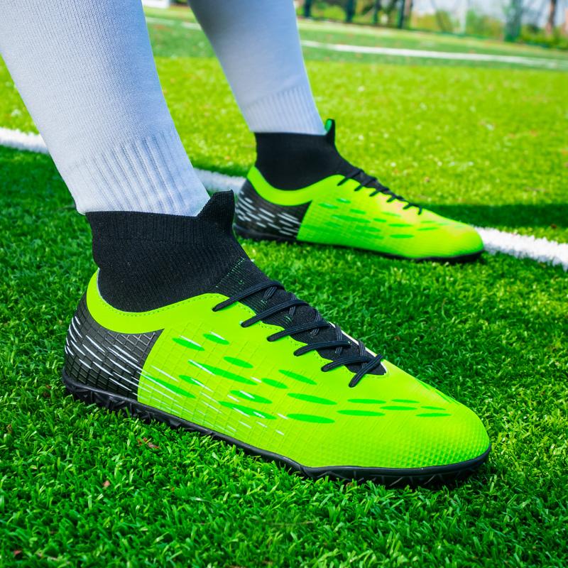 Мужские футбольные бутсы с высокими носками 33-45, молодежная спортивная обувь, футбольные тренировочные кроссовки, детские футбольные бутсы для художественного макияжа, газона