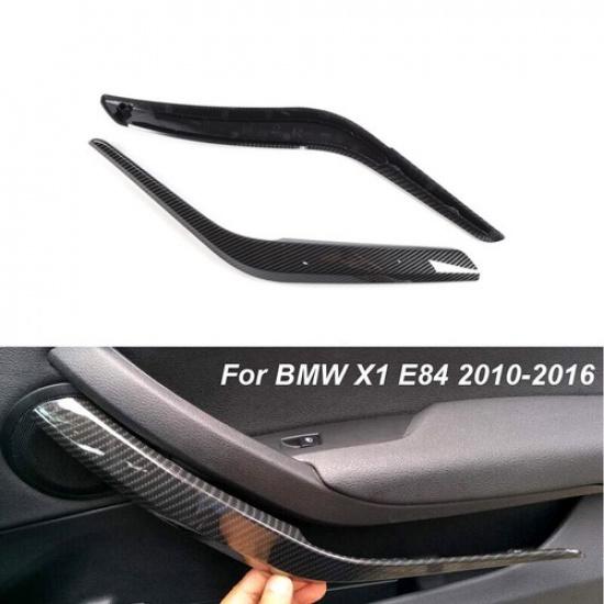 2PCS Car Carbon Fiber Style Interior Door Handle Cover For BMW X1 E84 2010-2015