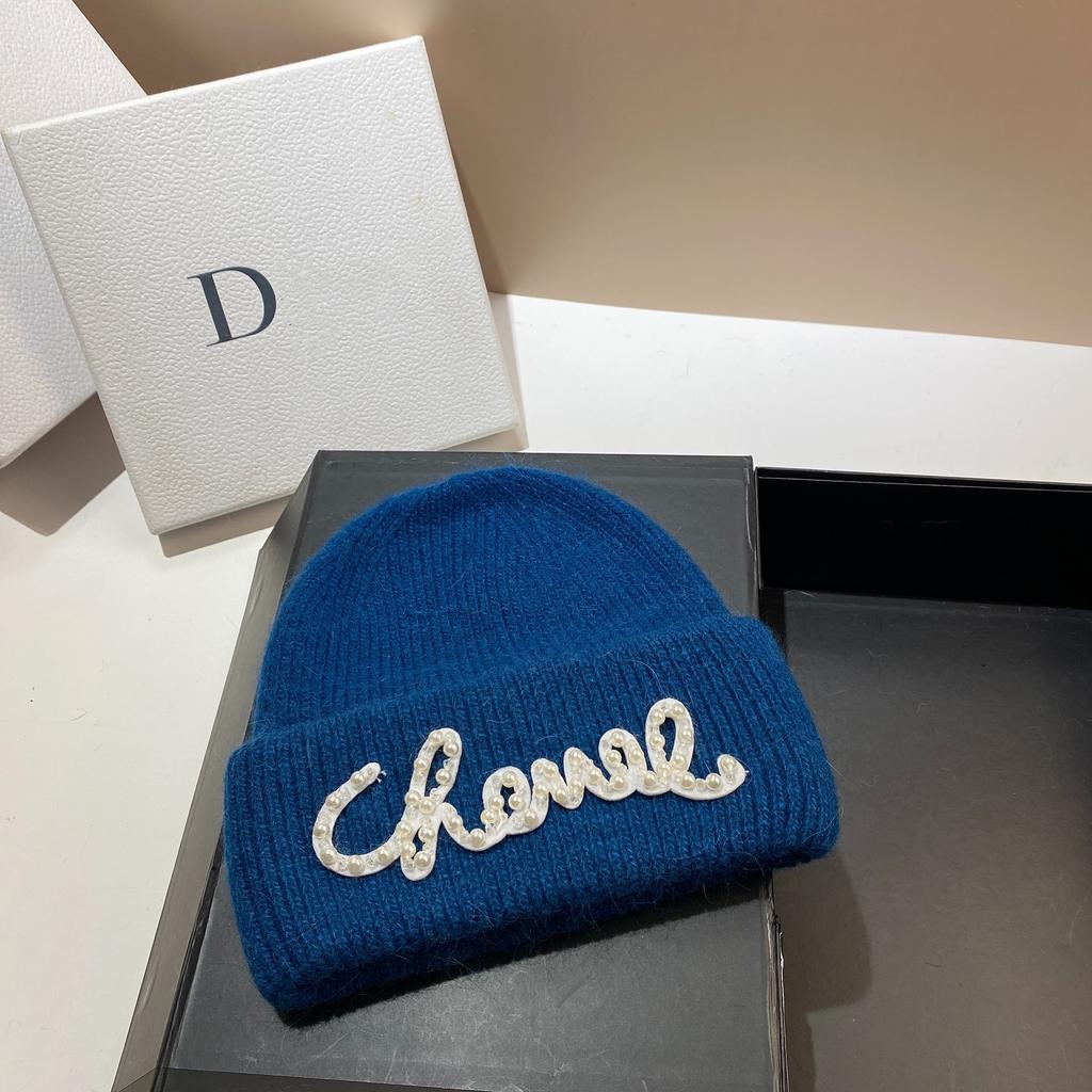 Жемчужная Шляпа Кроличий Мех Теплая Вязаная Шапка Женская Модная Зимняя Холодная Шапка Увеличить И Удлинить Двухслойные Края Шапка