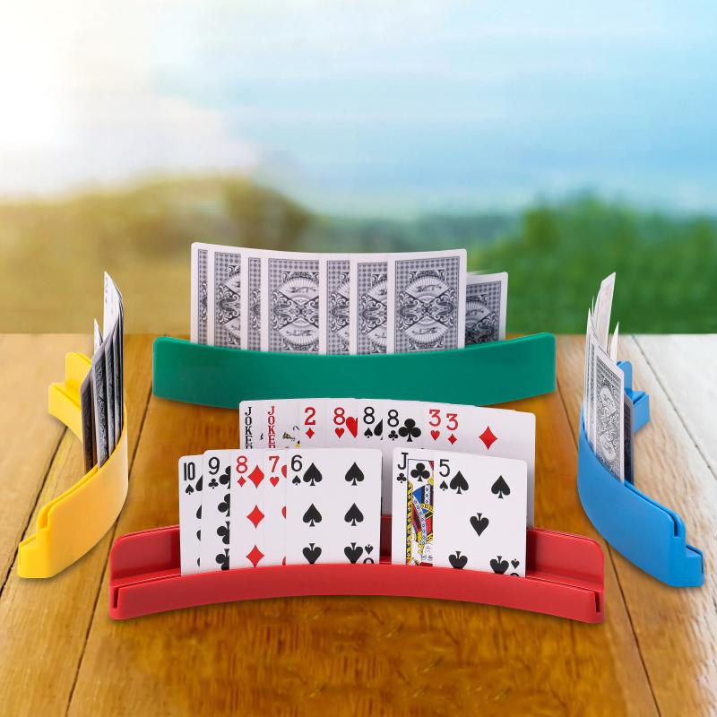 Подставка для покера Hands Free Пластиковый держатель для игральных карт Держатель для игральных карт Настольная игра Изогнутая стойка для игральных карт для детей и пожилых людей