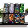 Витражный чехол для телефона Samsung Galaxy A73, A72, A71, A70, A53, A52, A51, Другие Мягкий черный чехол