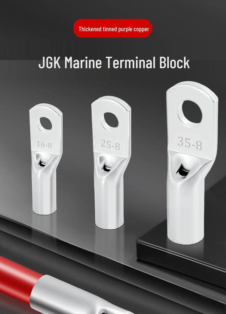 Huaxi Technology Red Copper JGK10-6 Marine Terminal Block - Cold-Pressed Crimp Ring