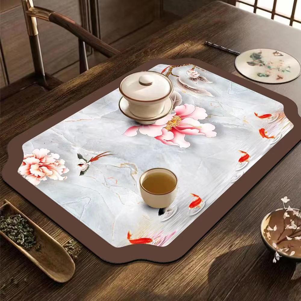 Быстросохнущий диатомовый иловый коврик для посуды, впитывающий коврик для сушки посуды, быстросохнущий дренажный коврик для кофемашины