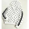 Y2K Dot Print Hooded Zip-Up Oversized Cropped Sweatshirt Women Streetwear