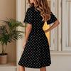 Женское повседневное модное платье с винтажным цветочным принтом и коротким рукавом и V-образным вырезом