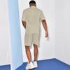 Summer Men's Short-sleeved Shorts Suit Linen Thin Section Lapel Loose Solid Colour Men's Two-piece Suit