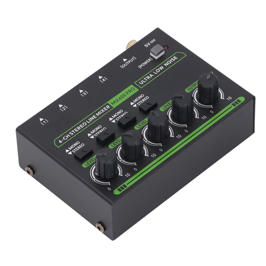 4-канальный стерео линейный микшер 6,35 мм интерфейс сверхнизкий уровень шума независимая регулировка громкости звуковой микшер