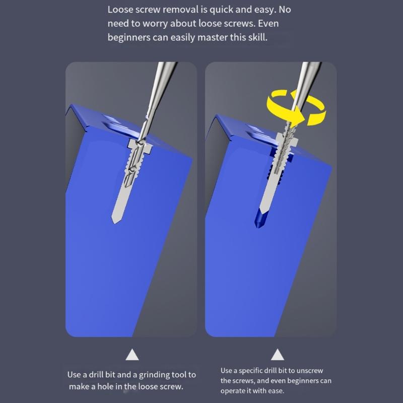 Ergonomic Sliding Thread Extractors Drill Bit Sliding Thread Removal Tool Grinder Pen For Electronics Repair Drill Bit