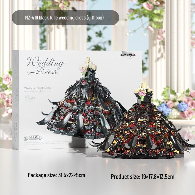 Совместимая Lego Белое Свадебное Платье Микро Алмазный Строительный Блок Фигурка Игрушка - Подарок для Девочек.