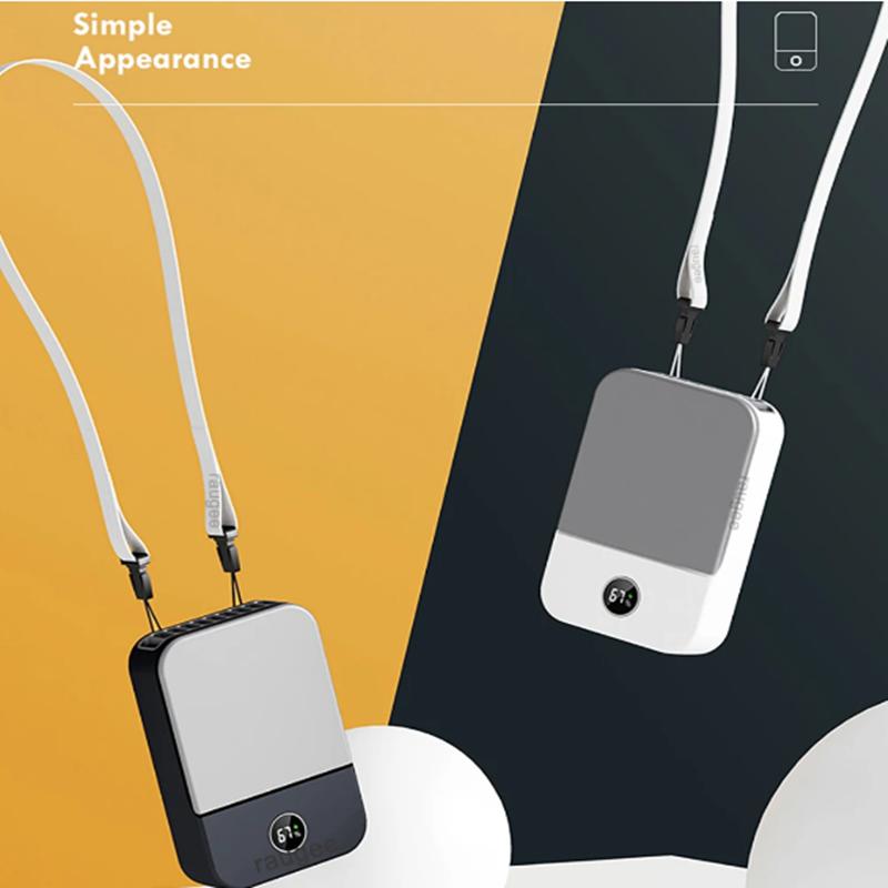 Portable Waist Fan Hanging Neck Fan Mini USB Rechargeable Portable Waist Clip Fan for Outdoor Sports Working Travel Small Fan