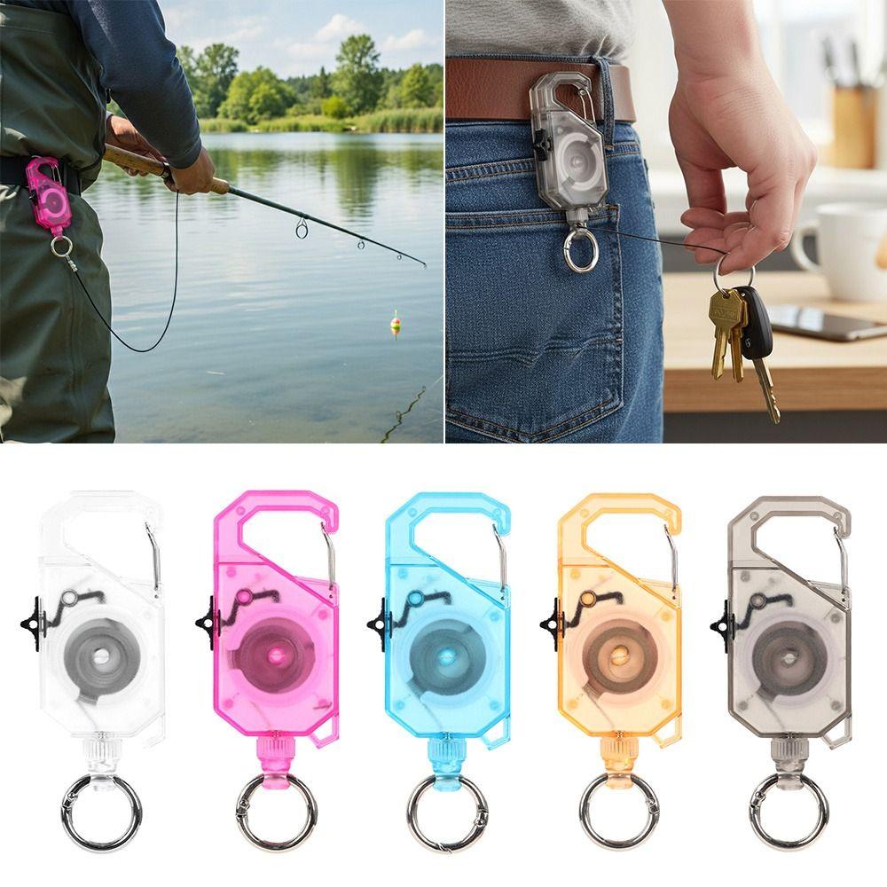 Multi-functional Plastic Elastic Keychain Hovering Type Retractable Retractable Buckle Rope Easy Pull Buckle Lanyard Outdoor