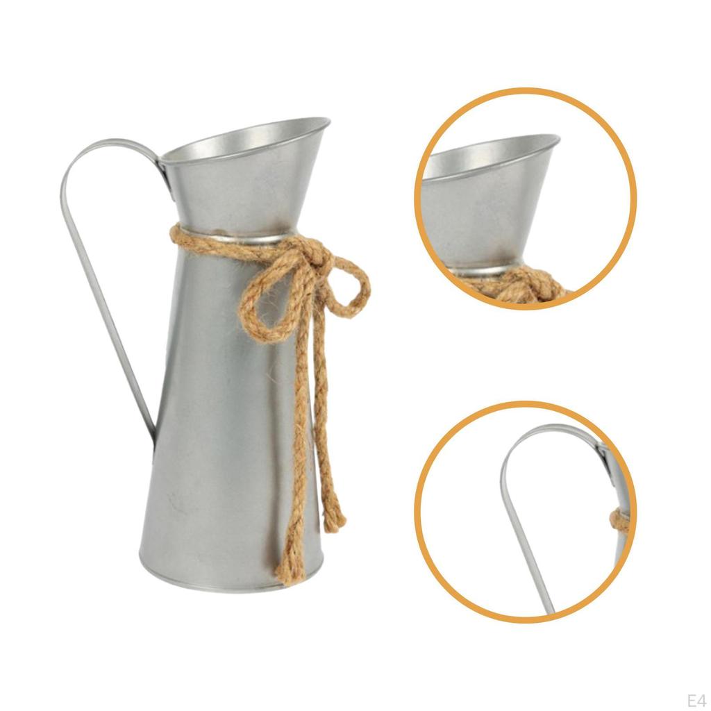 Железная ваза-кувшин Декоративная ваза для цветов Ретро Фотореквизит Деревенский металлический горшок-кашпо для сада