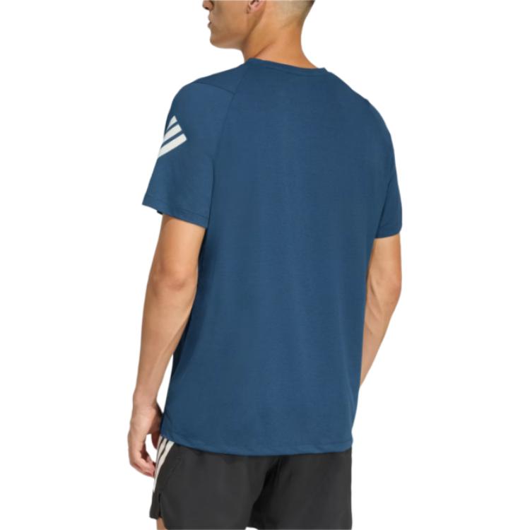 adidas Climacool ADI365 Полосатая футболка с круглым вырезом, коротким рукавом, прямой крой, для бега, мужские топы JZ7692