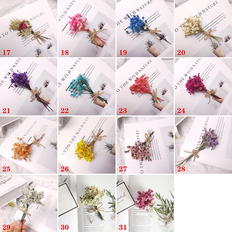 1 букет растений из гипсофилы, пампасной травы, мини-натурального букета из сушеных цветов, настоящая роза