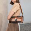 Fashionable Top Leather Bag for Women Retro Plaid Summer Underarm Cylinder Bag Fashionable New Round Shape