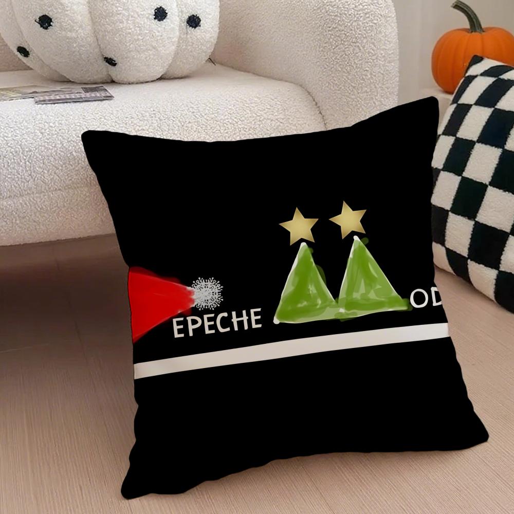 DDepeche Mode logo Cushion Cover Throw Pillow Cover Hidden Button Durable Polyester Chair Cushion