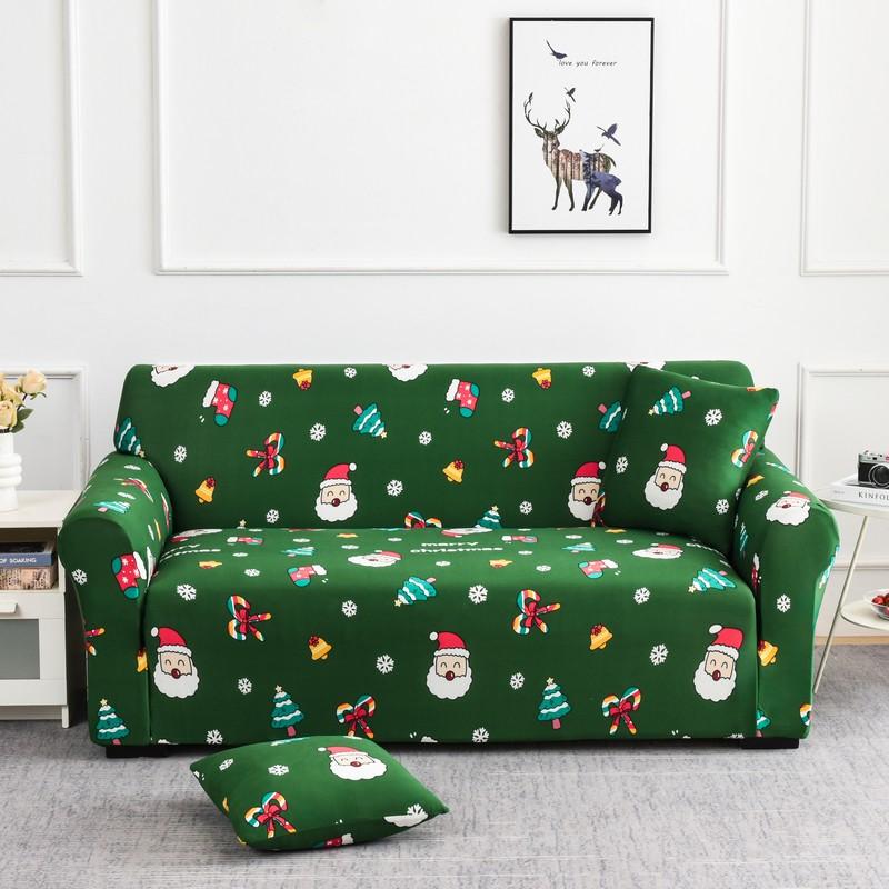 Рождественские эластичные чехлы для дивана для гостиной Funda Sofa Чехол для дивана Защитник для кресла Универсальные накидки на диван Рождественский домашний декор