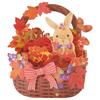 Sanrio Autumn Rabbit In a Basket Greeting AU Ships SANRIO 012751 Card, 14-3, Internationally,