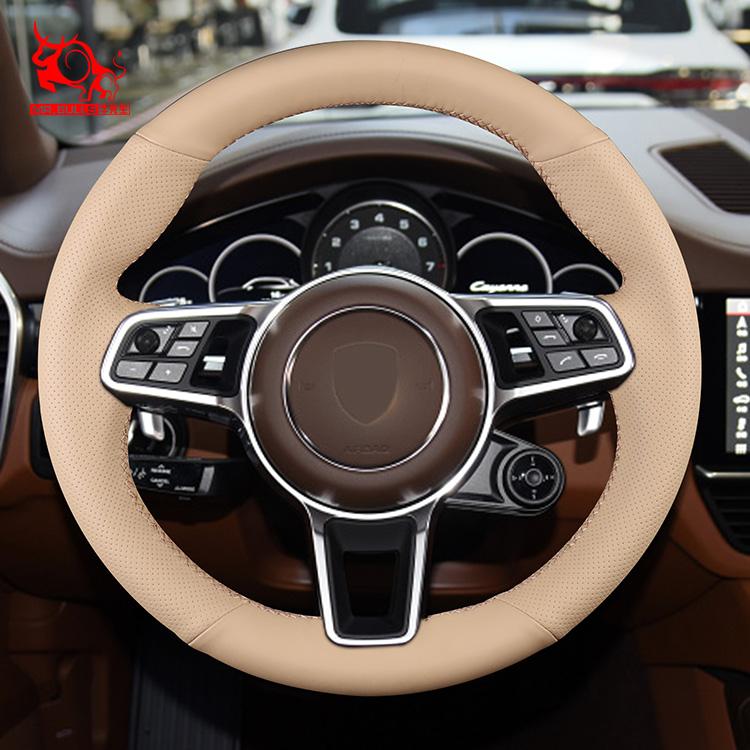 Car Key Accessories Custom Hand Sewing New Arrivals Car Cover Steering Wheel Cover Wrap for Porsche Paramera