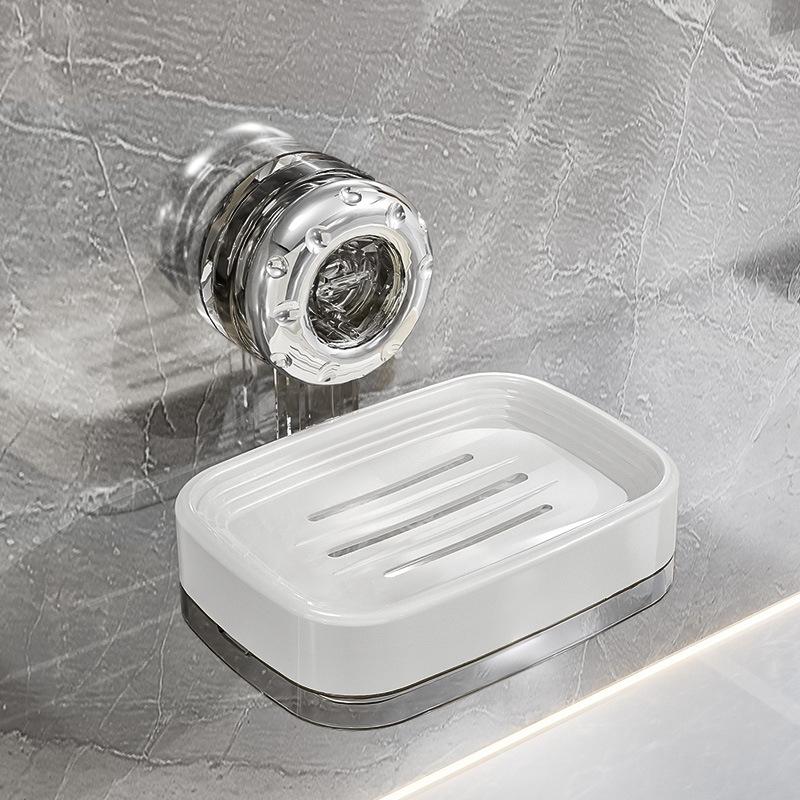 No Punching Bathroom Soap Box Transparent Toilet Soap Dish Portable Soap Rack Household