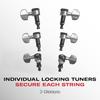 Tuning Machines with String Cutter and Locking D'Addario Auto-Trim Built-in Function, Black, PWAT-6R2 (In-Line)
