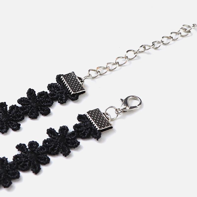 Многослойное кружевное черное ожерелье для детей и девочек, изысканное готическое симпатичное эластичное модное колье
