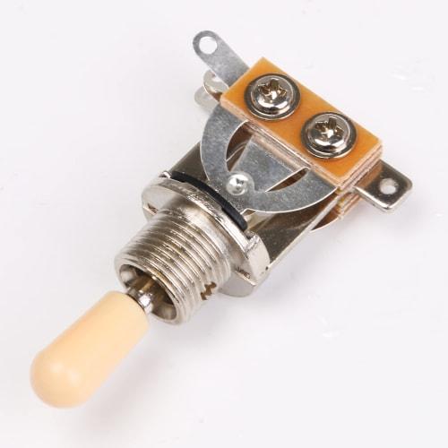 Yibuy 5-Pack Chrome 3-Way Guitar Switches with Yellow Tips