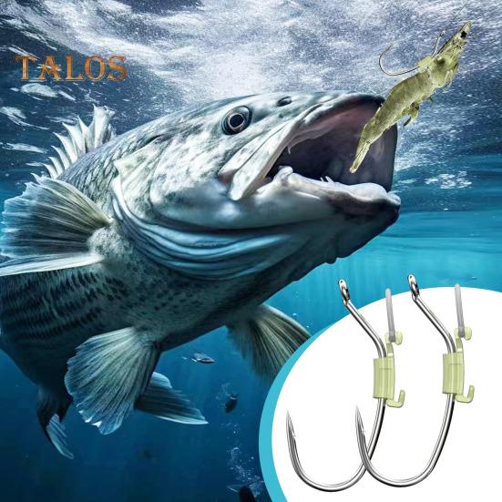 5/15/25Pcs Luminous Live Shrimp Fixing Hook Heavy Duty Metal Barbed Fishhook Freshwater Saltwater Catfish Bass Fishing Hook Fishing Accessories