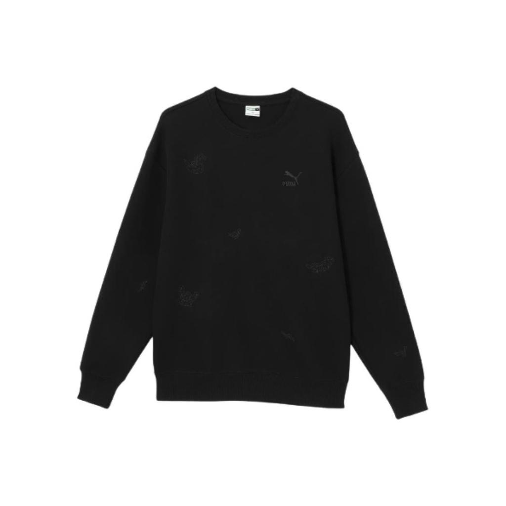 Puma Bz Graphics Crew Casual Series Round Neck Fashion Universal Pullover Sweatshirt Men sweatshirt Black 627449-01