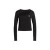Originals Cut Out Stripe Logo Print Long Sleeve Sport Top Women Tops Black II6085