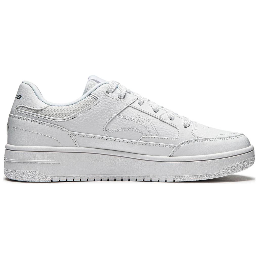 Li Ning Tian Ji Comfortable Versatile Thick Sole Height Increasing Non-Slip Wear-Resistant Skate Shoes Men Sneakers White AGCU095-5