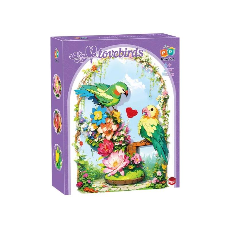 DIY MOC Small Particle Building Blocks 663009 Love Bird Parrot Series Girl Gift Assembly Toys for Children Gifts