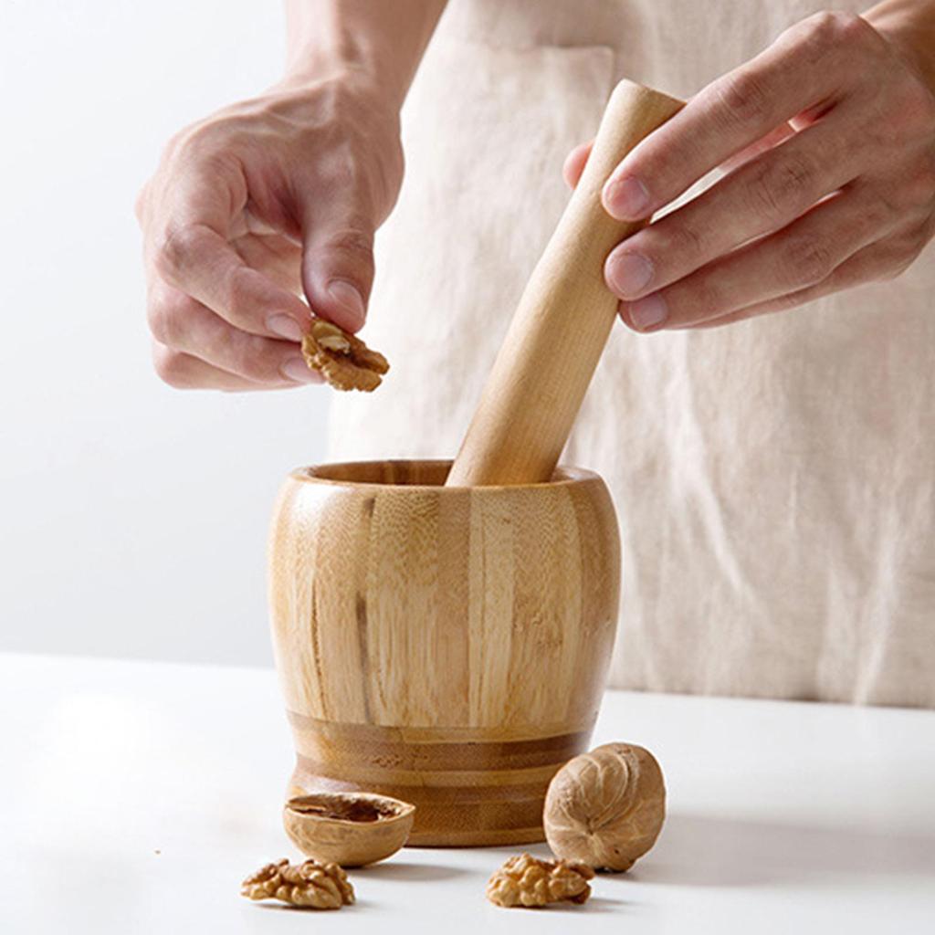 Кухонная перечница деревянная дробилка для специй ступка и пестик набор для чеснока кунжута сухофруктов грецких орехов таблеток рецепт