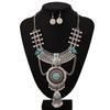 Ethnic Style Simulation Gemstone Decoration Women Necklace And Earring Set For Women