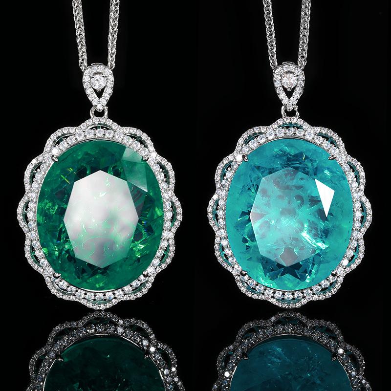 Ювелирное имитация изумруда большое яйцо ретро кулон ожерелье основной камень 25 * 30