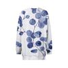 Women's Winter Color-Block Printed Lightweight Brushed-Cotton Round Neck Top