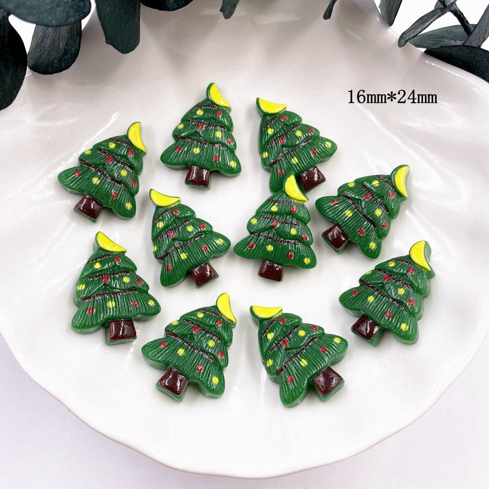 Красочные рождественские комбинированные фигурки из смолы с плоской спинкой, мультяшные фигурки, узор, сделай сам, скрапбук, художественный материал, орнамент