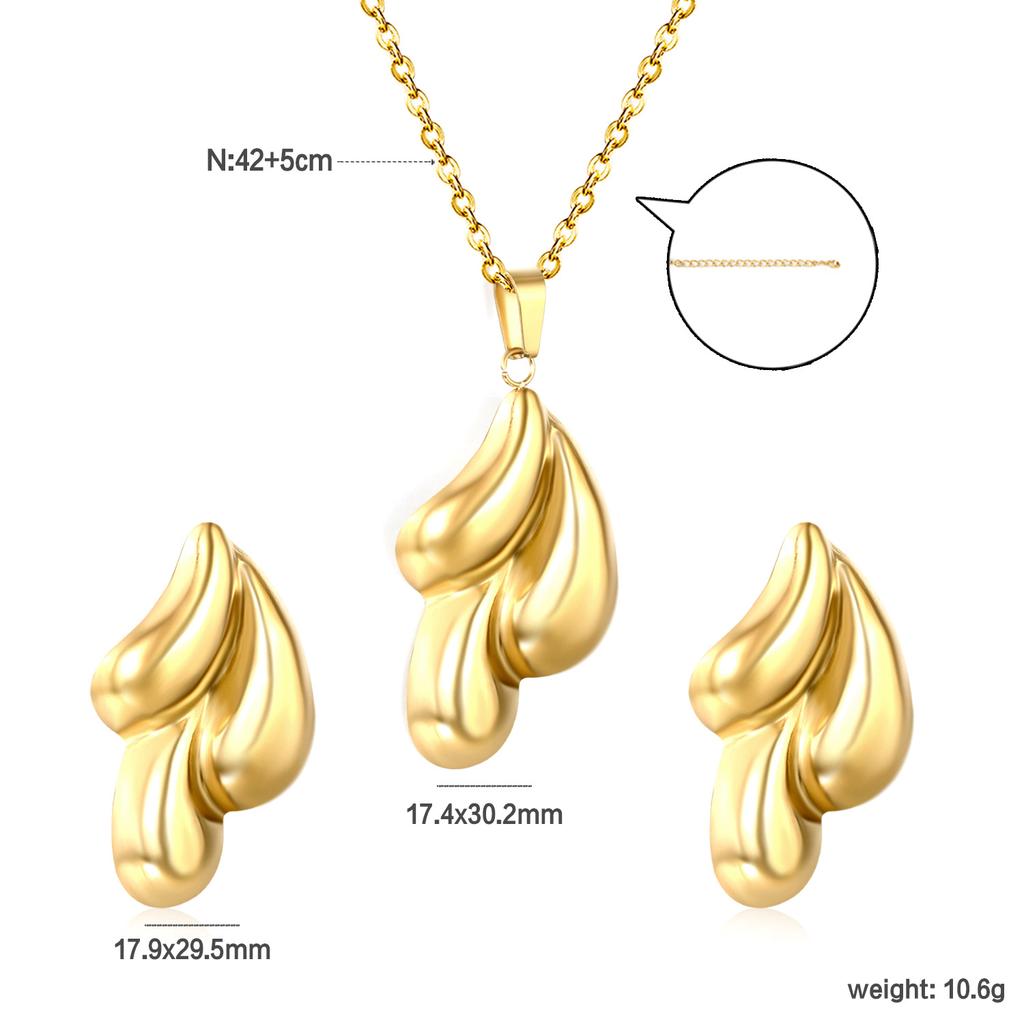 Luxury Fashion Clover Earrings And Necklace Jewelry Set Elegant Earring Gift Box