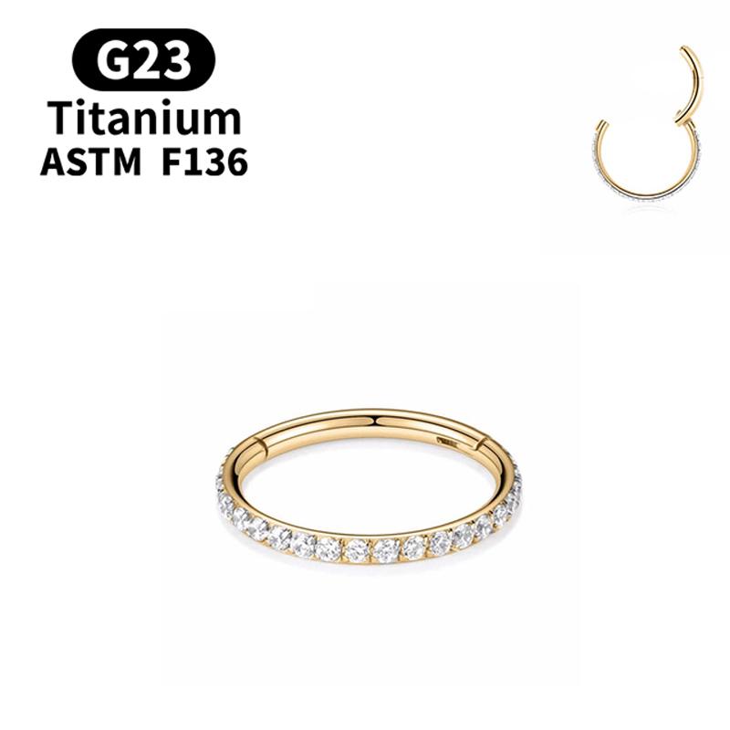 Женские круглые серьги 18G/16G Титановый пирсинг носа G23 F136 Кольцо-кликер с шарниром Открытое кольцо-септум Модные пирсинг-украшения для женщин
